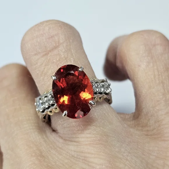 Retired Gems En Vogue 7.79ctw Andesine & White Zircon Cocktail 💍 Sz 6! 🔥 - Picture 9 of 9